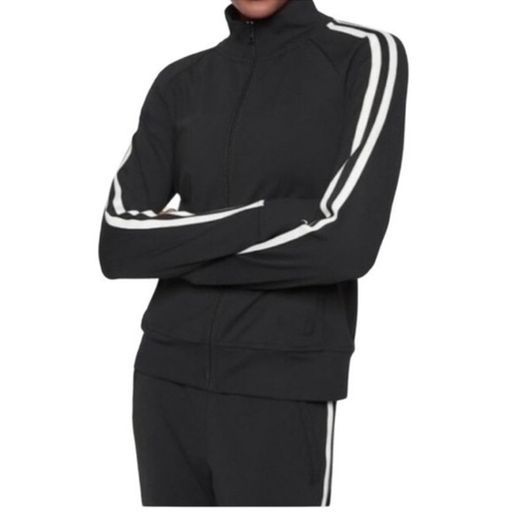EUC - Athleta Circa Track Jacket - size Small - black - Picture 1 of 5